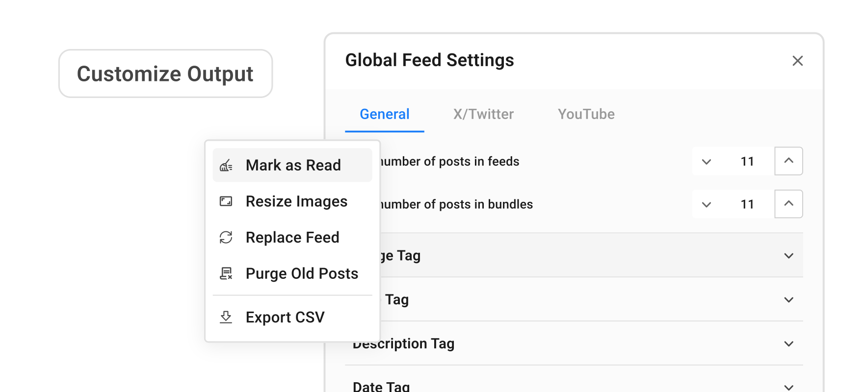 Customize RSS Feed Output