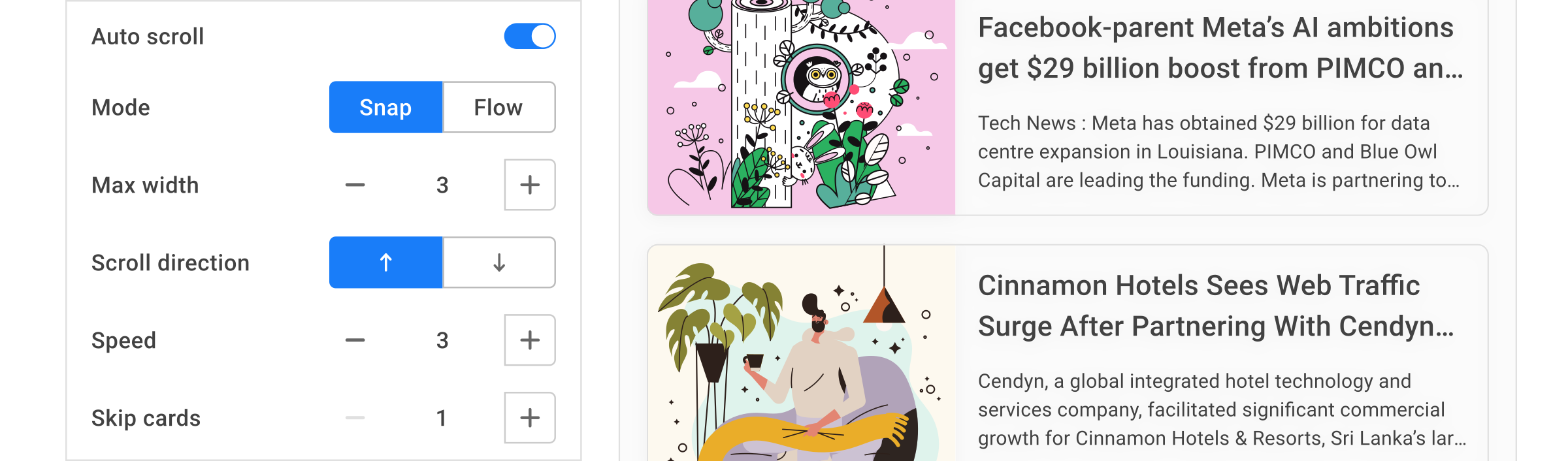 Auto Scroll & Flow Control